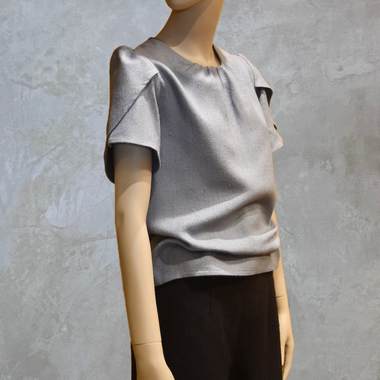 Pale Blue Tulip Sleeve Silk Summer Top