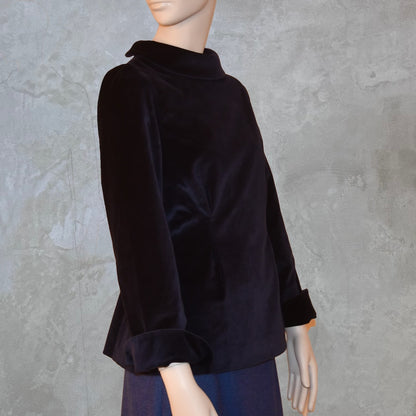 Blue Velvet Evening Top Close Up Side