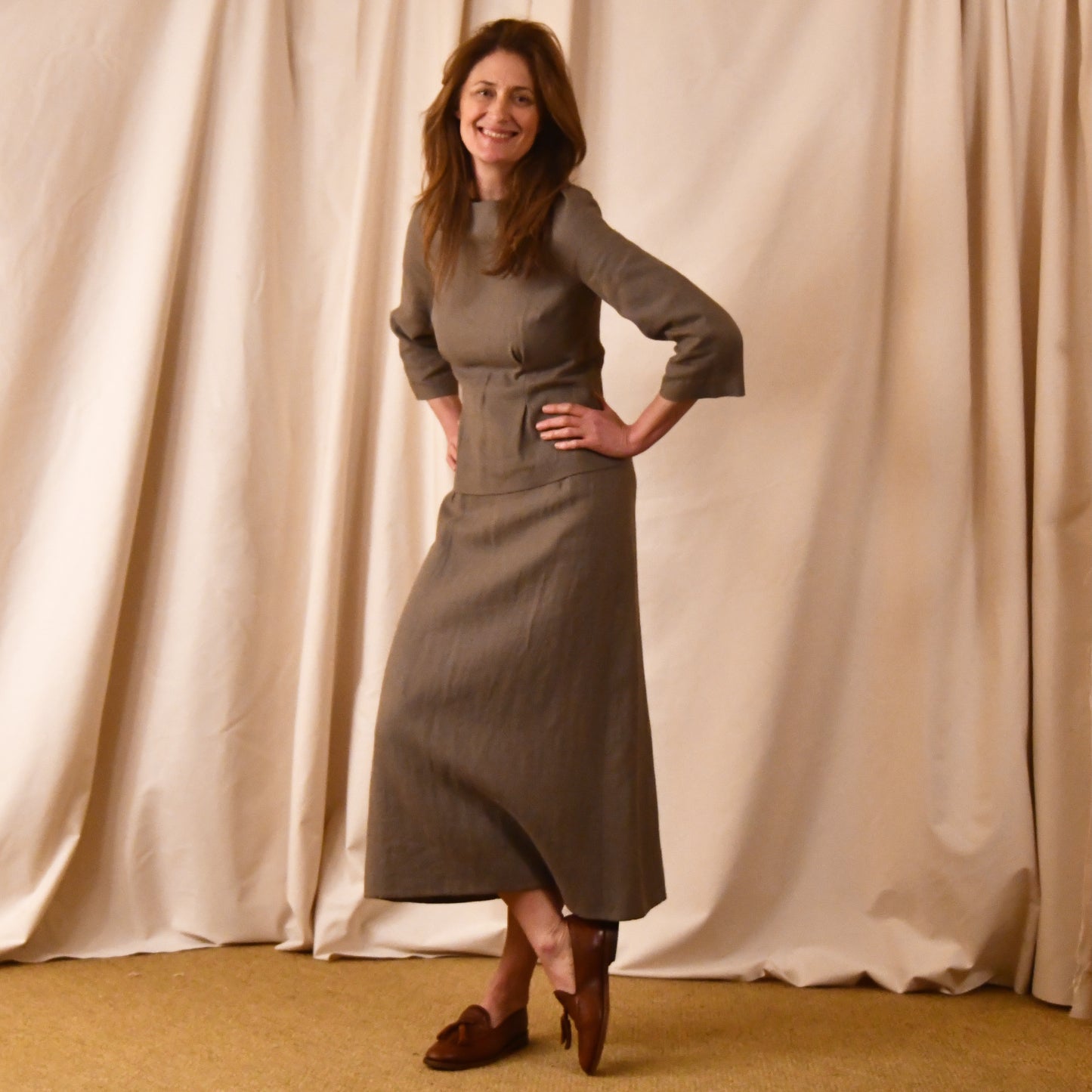 Relaxed Linen Skirt Suit