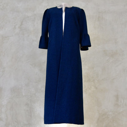 Navy Boucle Coat
