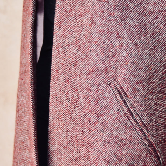 The Brett Coat in Wine Hopsack Tweed
