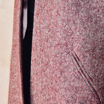 The Brett Coat in Wine Hopsack Tweed