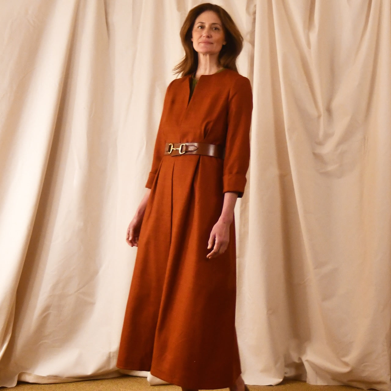 The Skirted Hourglass Coat in Silk Matka