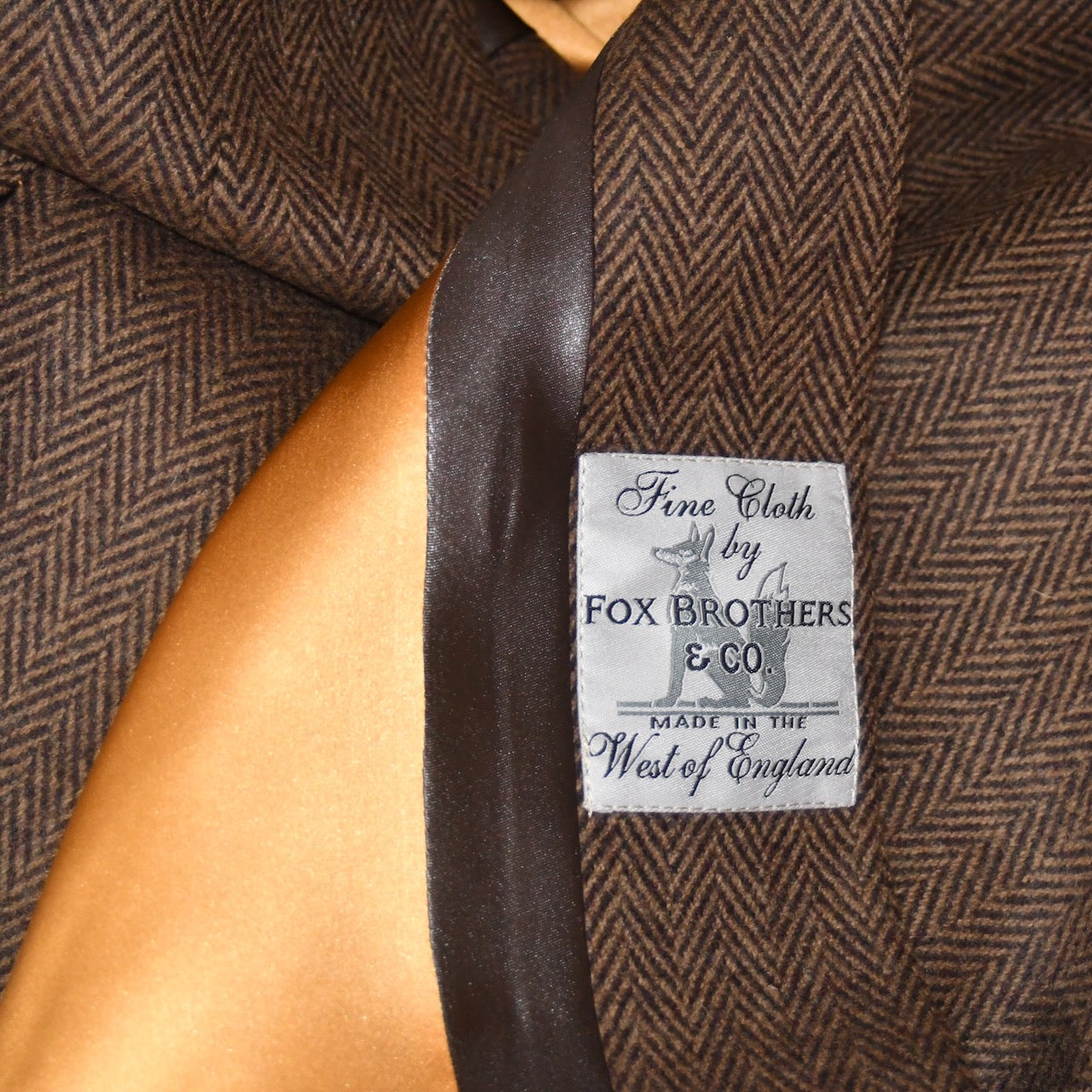 The Skirted Hourglass Coat in Brown Herringbone Merino Flannel