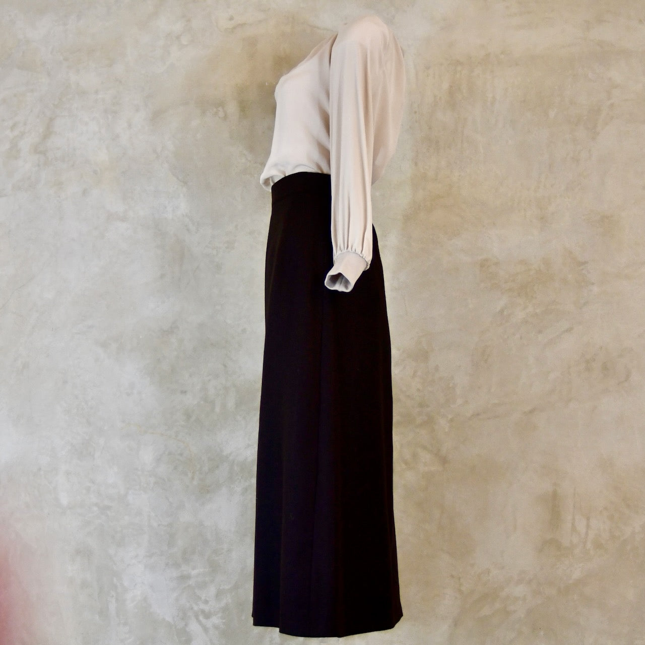 The Waisted A-Line Skirt in Chocolate Brown Merino Flannel