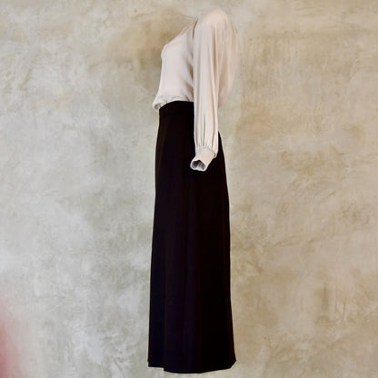 The Waisted A-Line Skirt in Chocolate Brown Merino Flannel