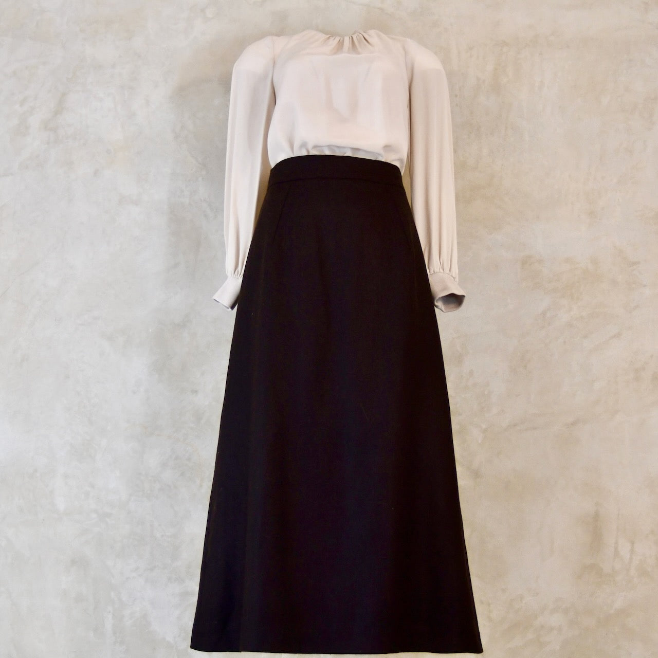 The Waisted A-Line Skirt in Chocolate Brown Merino Flannel
