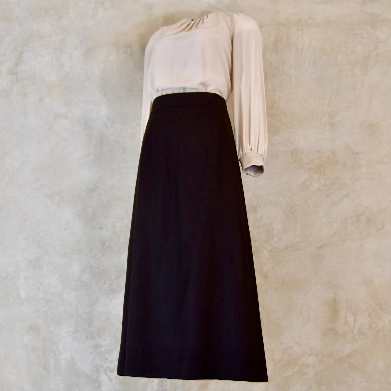 The Waisted A-Line Skirt in Chocolate Brown Merino Flannel