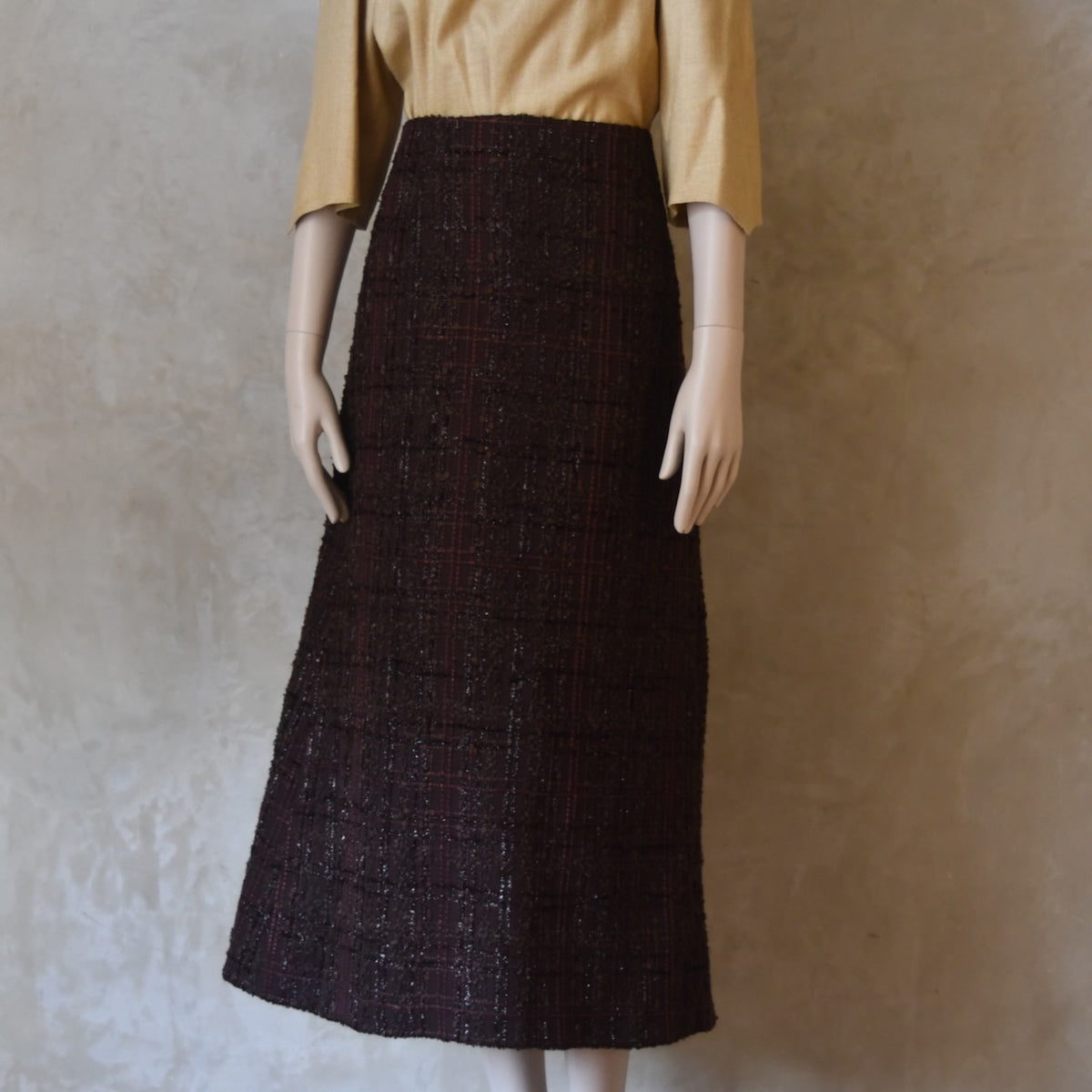 The Simple A-Line Skirt in Linton Tweeds Chocolate Boucle