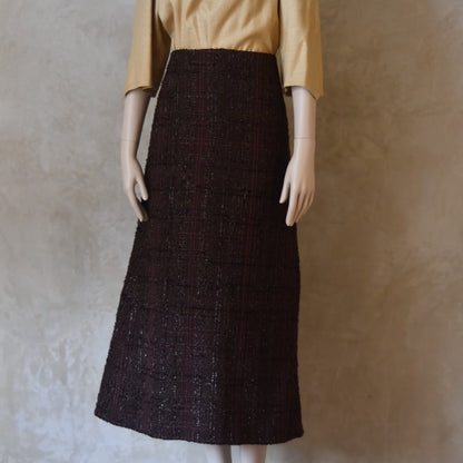 The Simple A-Line Skirt in Linton Tweeds Chocolate Boucle