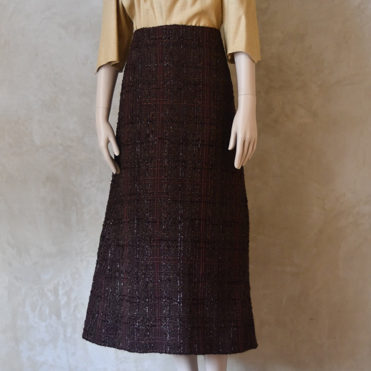 The Simple A-Line Skirt in Linton Tweeds Chocolate Boucle