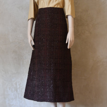 The Simple A-Line Skirt in Linton Tweeds Chocolate Boucle