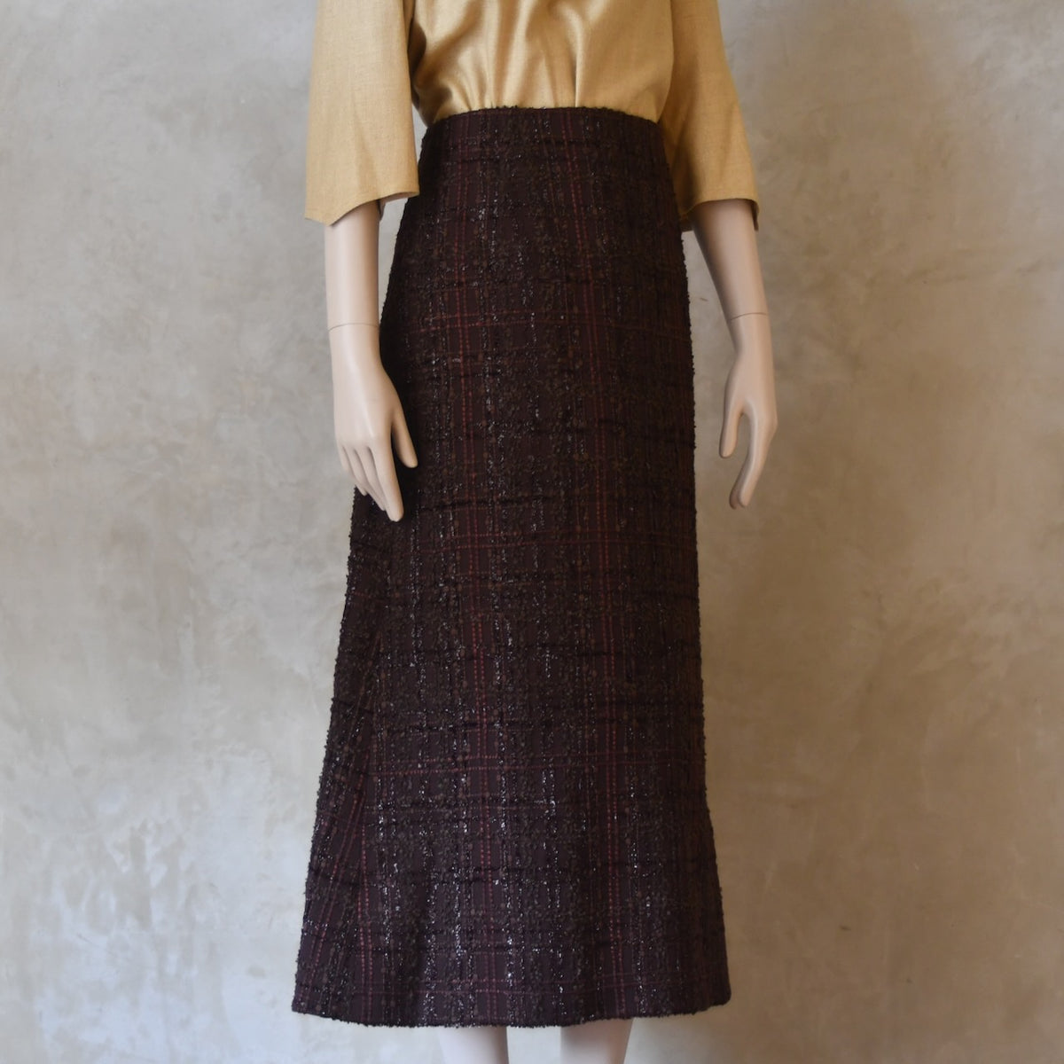 The Simple A-Line Skirt in Linton Tweeds Chocolate Boucle