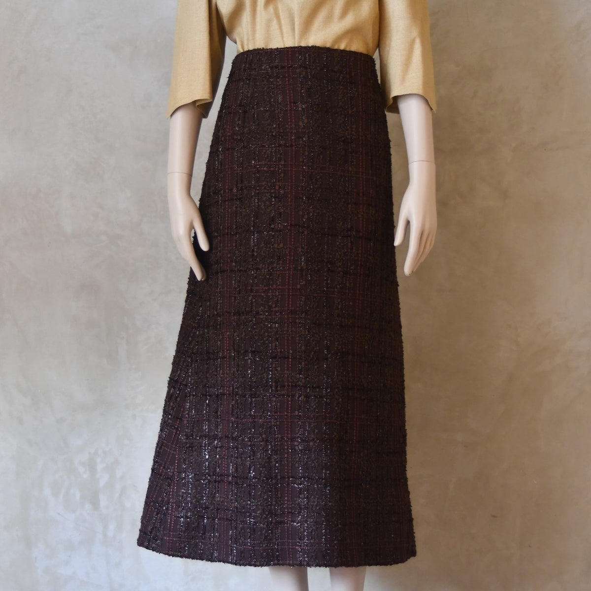 The Simple A-Line Skirt in Linton Tweeds Chocolate Boucle