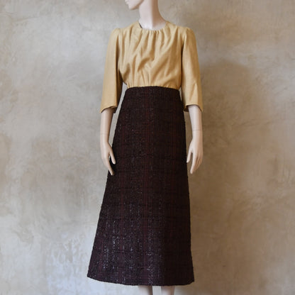 The Simple A-Line Skirt in Linton Tweeds Chocolate Boucle