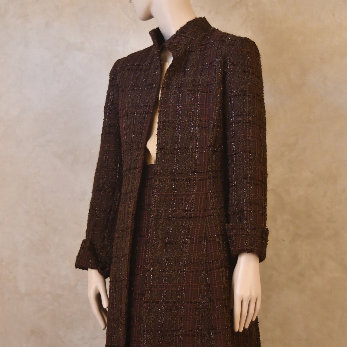 The Simple A-Line Skirt in Linton Tweeds Chocolate Boucle