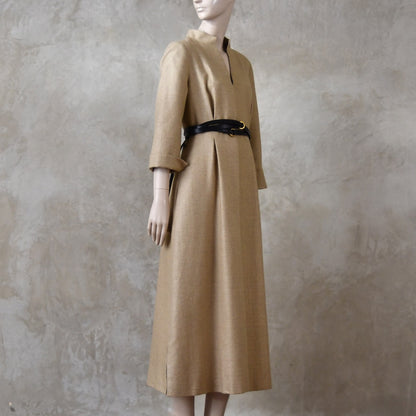 The Waisted Dress in Raffia Silk Matka