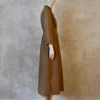The Waisted Dress in Camel Merino Flannel
