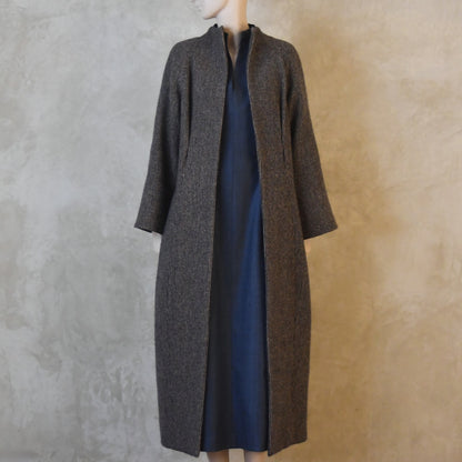 The Waisted Dress in Dusky Navy Silk Matka