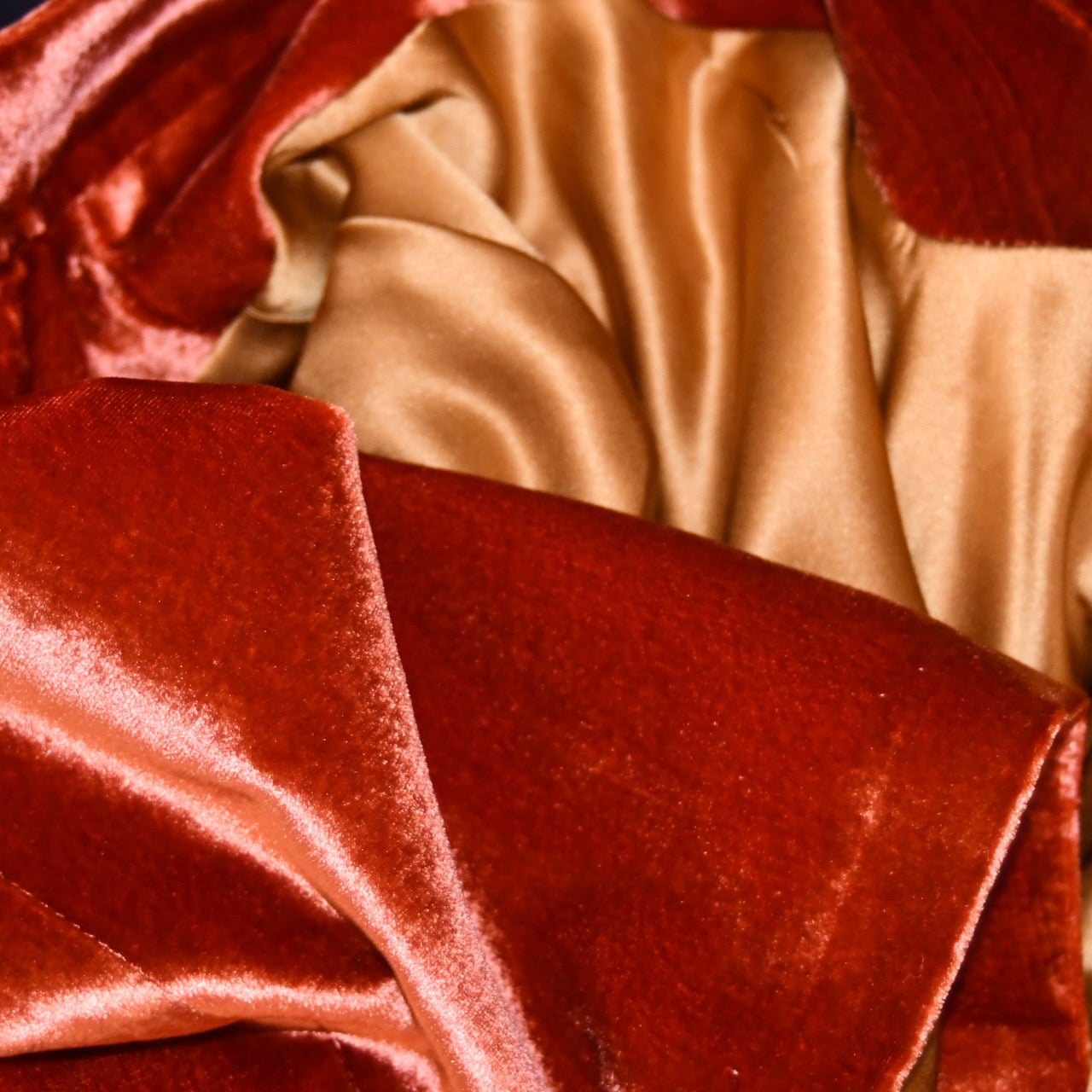 The Waisted Dress in Pumpkin Silky Velvet