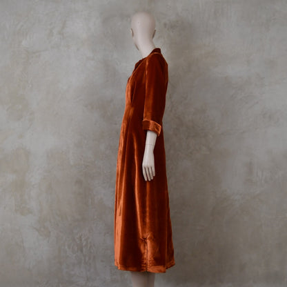 The Waisted Dress in Pumpkin Silky Velvet