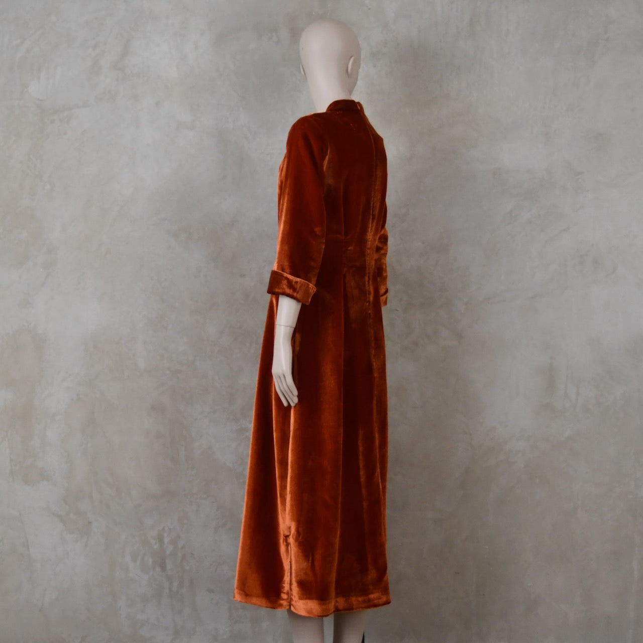 The Waisted Dress in Pumpkin Silky Velvet