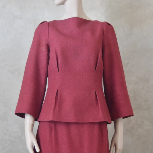 The Tailored Boat Neck Blouse in Silk Matka