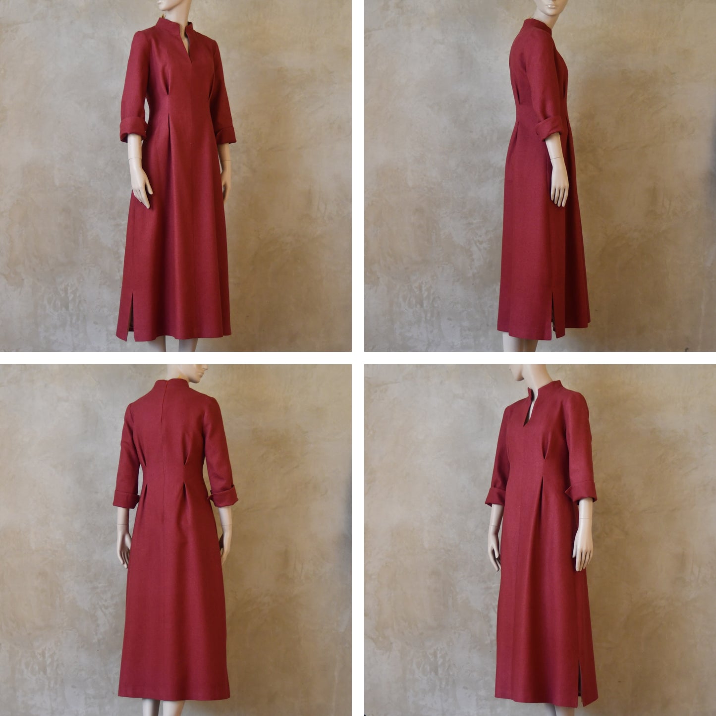 The Waisted Dress in Damson Silk Matka