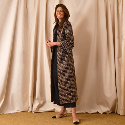 Chanel Style Boucle A-Line Coat