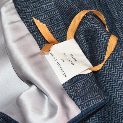 The Waisted A-Line Skirt in Denim Herringbone Lambswool Tweed
