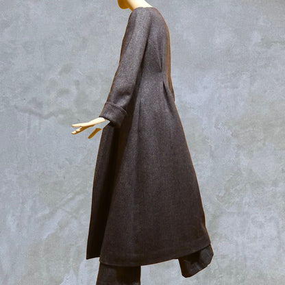 14 – The Downing Coat in Denim Blue Herringbone Lambswool Tweed