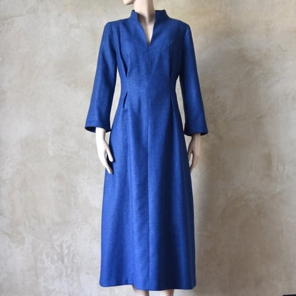 The Waisted Dress in French Blue Merino Flannel