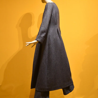 8 – The Downing Coat in Denim Blue Herringbone Lambswool Tweed