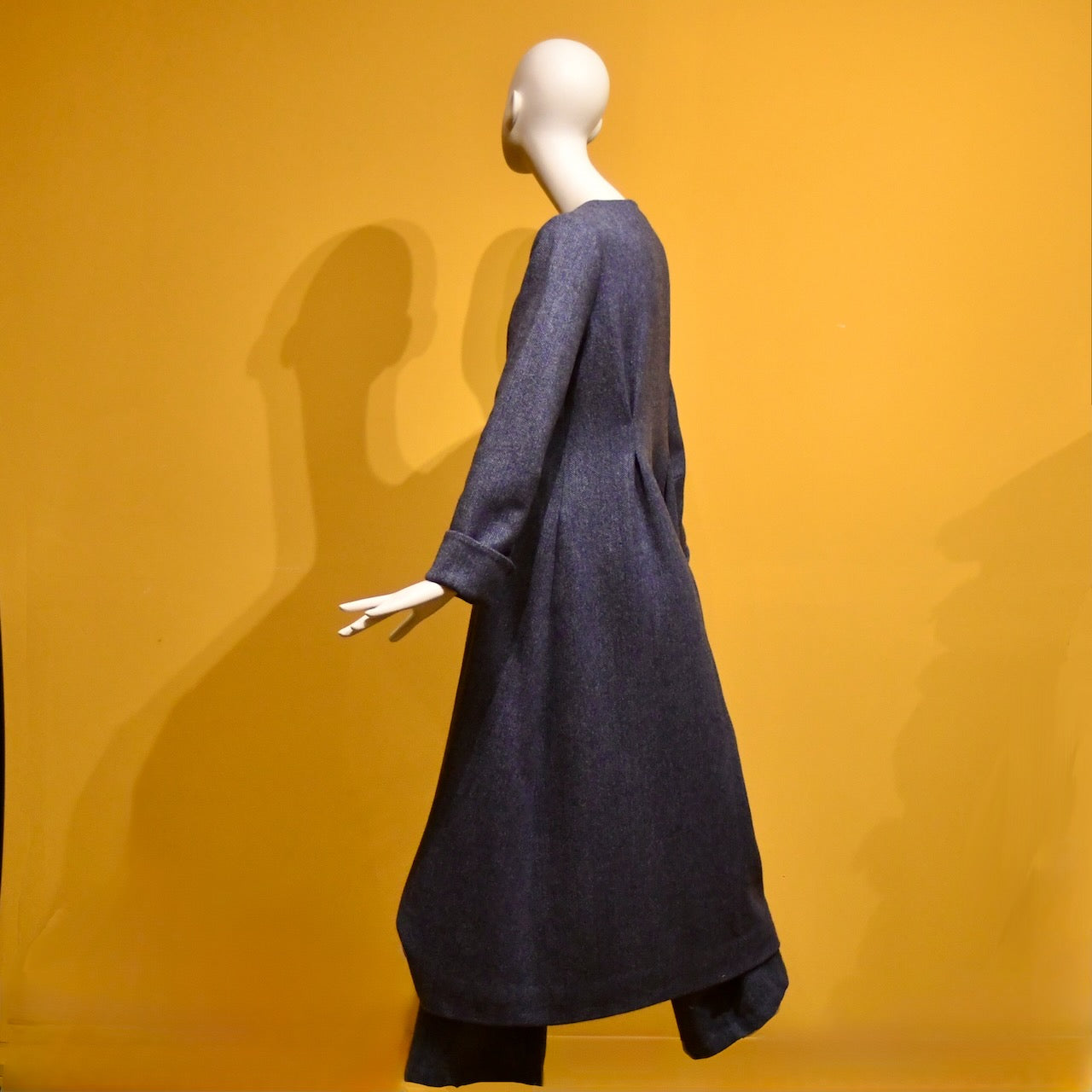 8 – The Downing Coat in Denim Blue Herringbone Lambswool Tweed