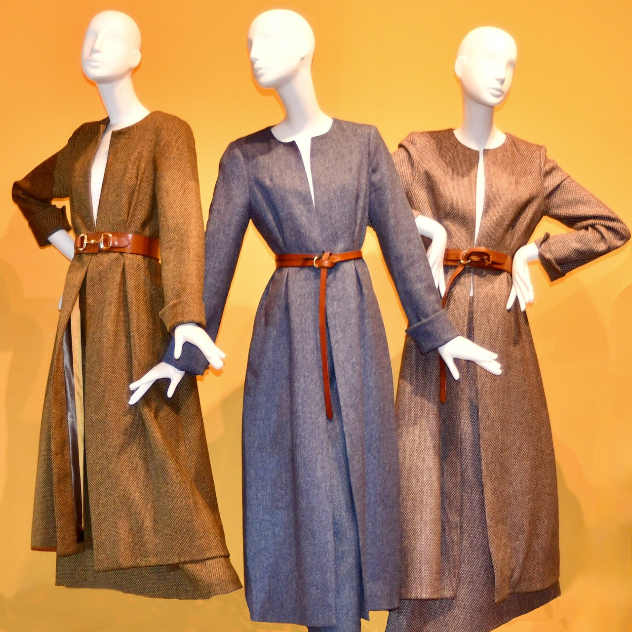 8 – The Downing Coat in Orange-Green Tiger Eye Tweed