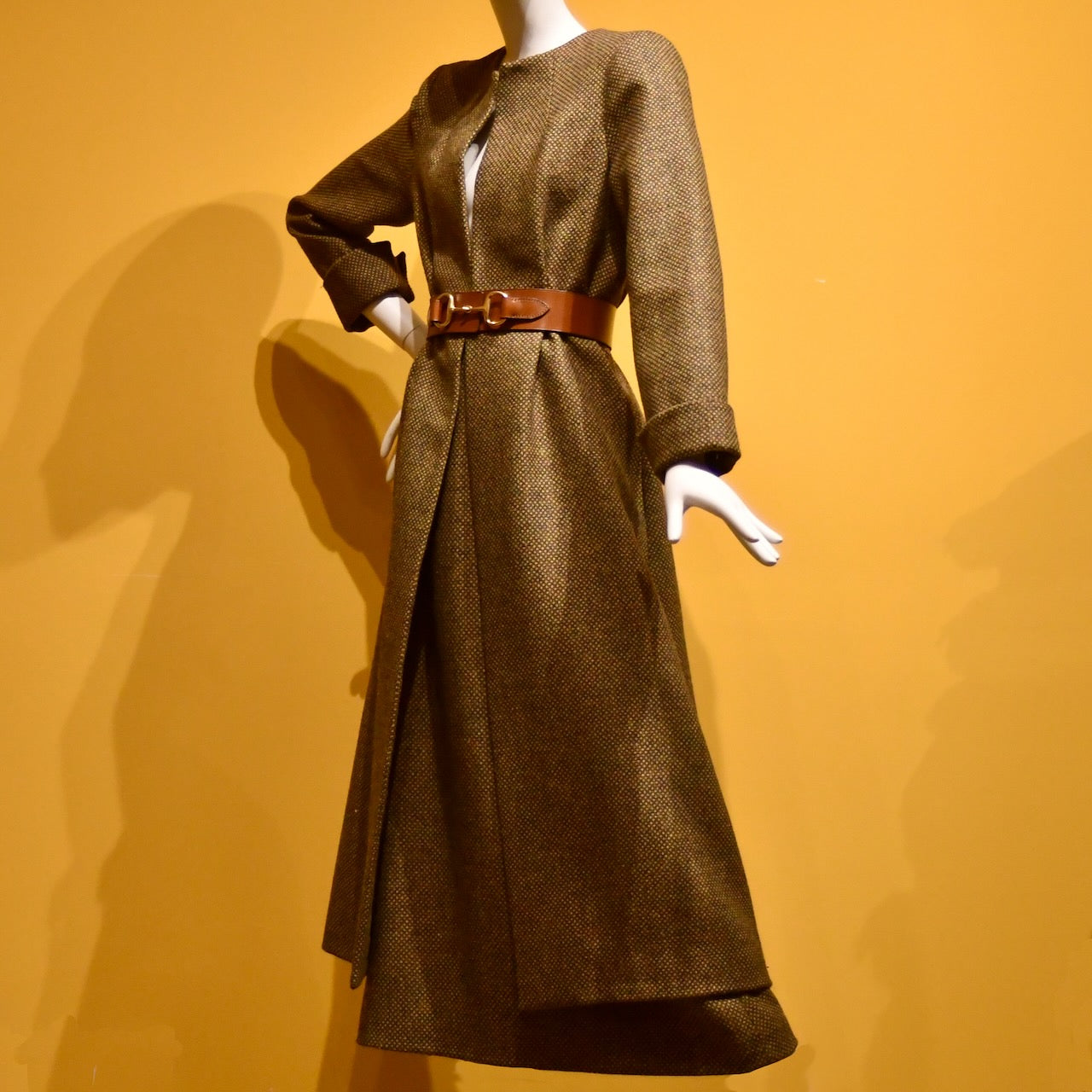 8 – The Downing Coat in Orange-Green Tiger Eye Tweed