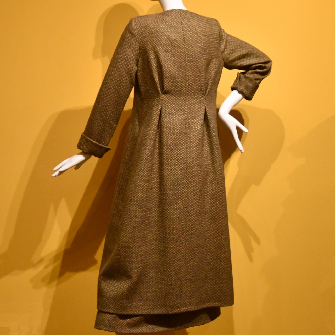 8 – The Downing Coat in Orange-Green Tiger Eye Tweed