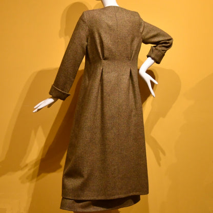 8 – The Downing Coat in Orange-Green Tiger Eye Tweed