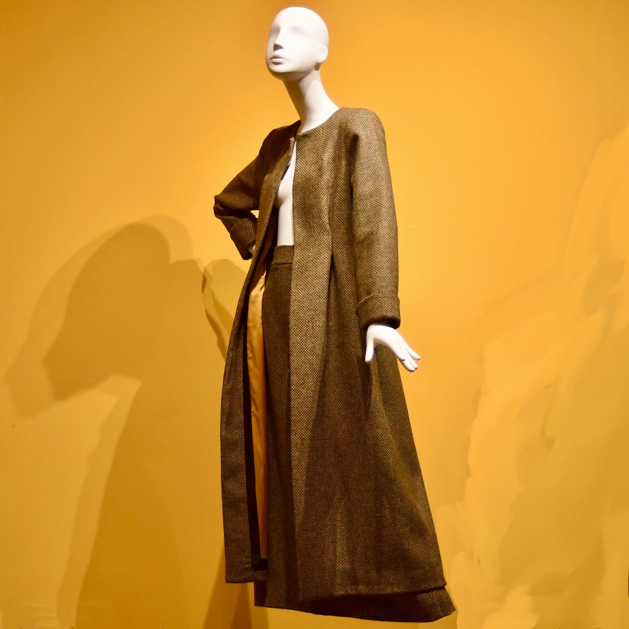 8 – The Downing Coat in Orange-Green Tiger Eye Tweed