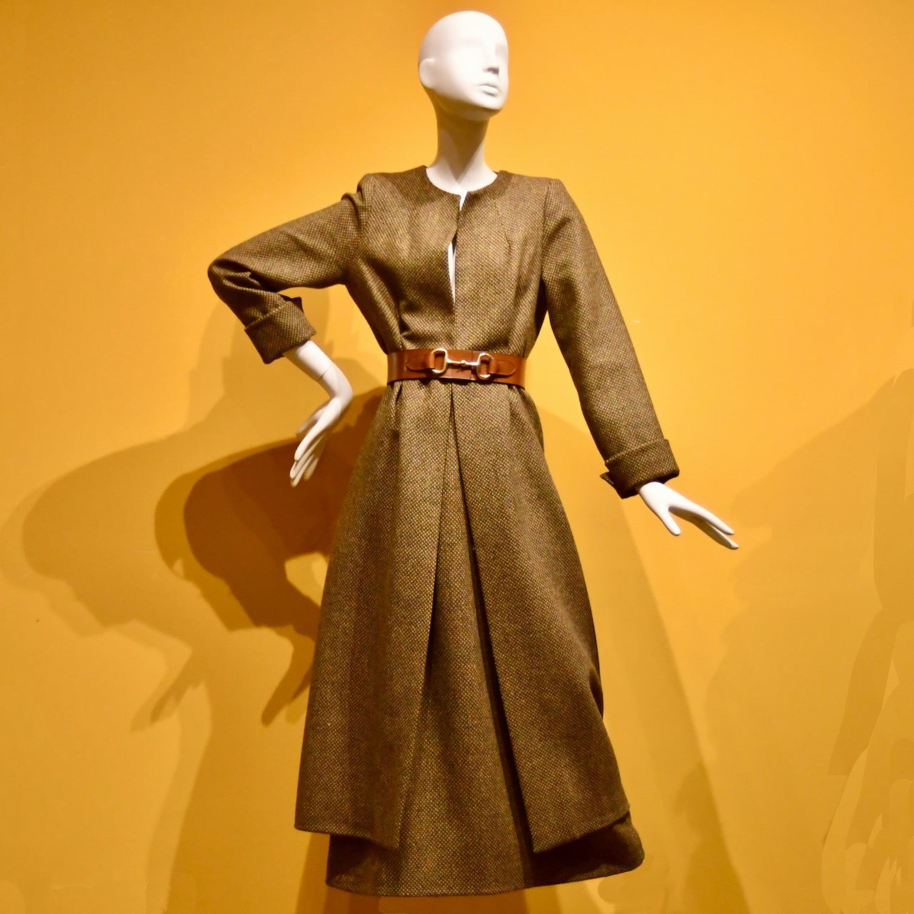 8 – The Downing Coat in Orange-Green Tiger Eye Tweed