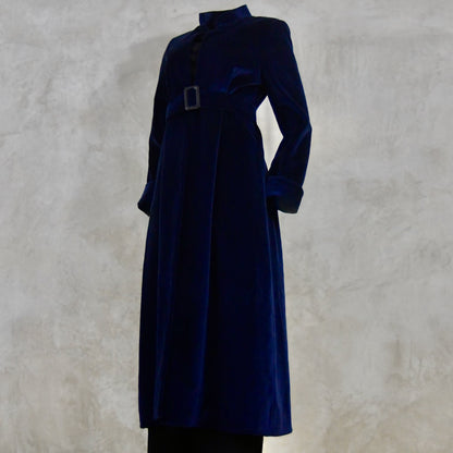 8 - The Downing Coat in Dark Navy Velvet