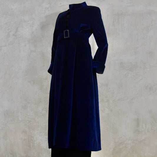 8 - The Downing Coat in Dark Navy Velvet