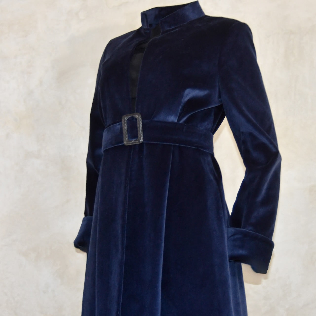 8 - The Downing Coat in Dark Navy Velvet