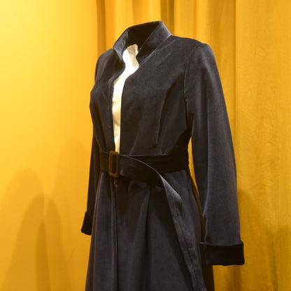 8 - The Downing Coat in Dark Navy Velvet
