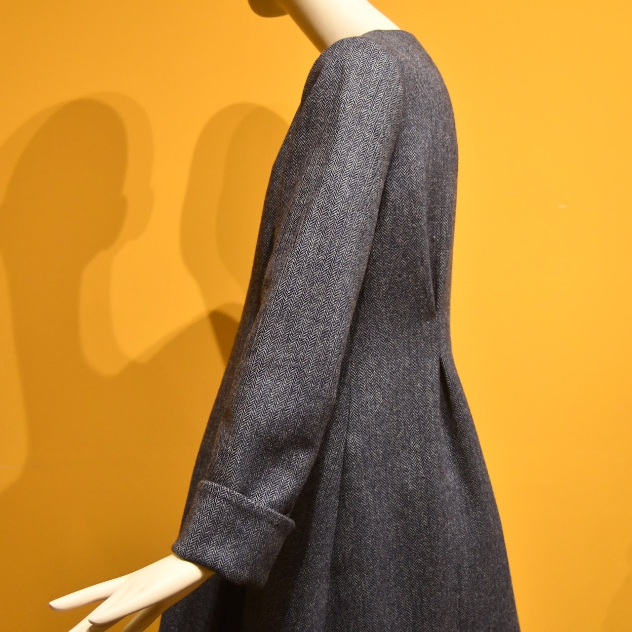 8 – The Downing Coat in Denim Blue Herringbone Lambswool Tweed