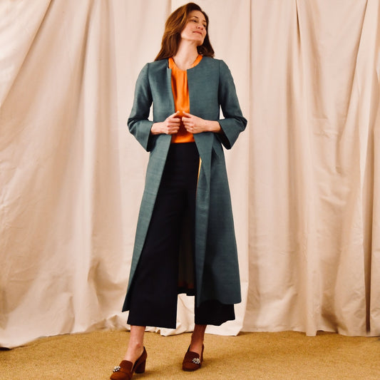 Silk Matka A-Line Coat