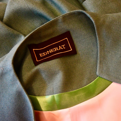 14 - Cocoon Coat in Emerald Silk Matka