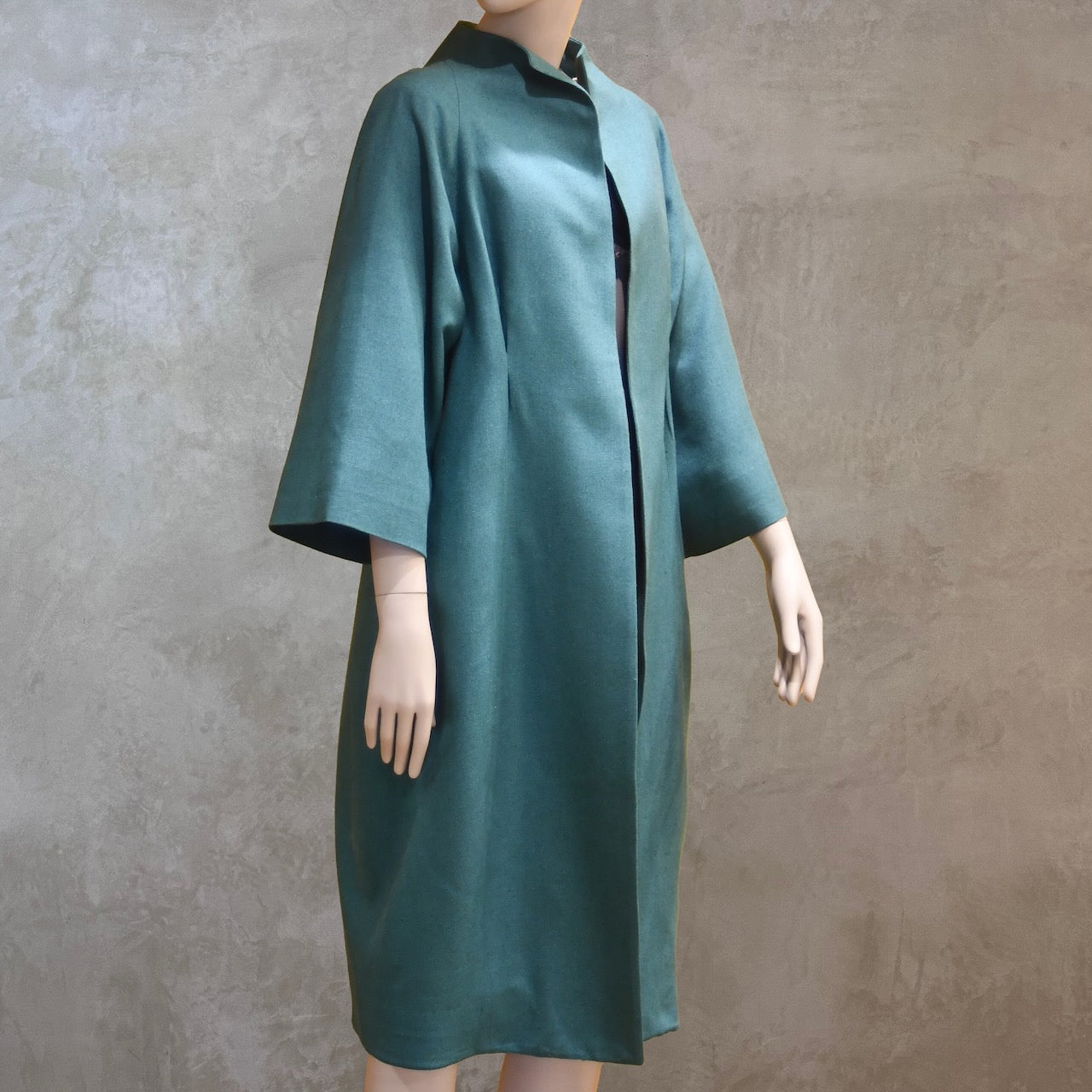 14 - Cocoon Coat in Emerald Silk Matka