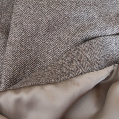 The Waisted A-Line Skirt in Fawn Herringbone Merino Flannel