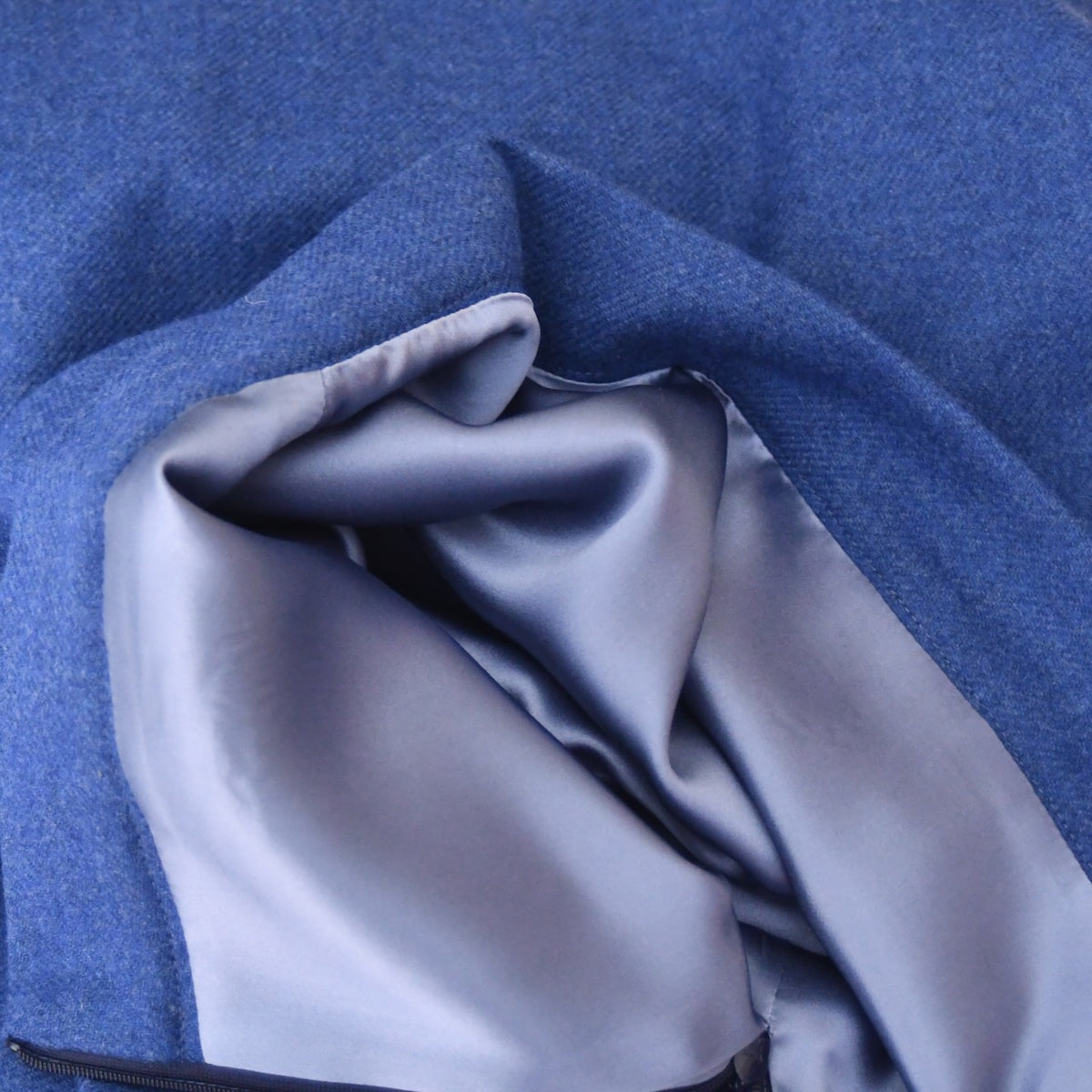 The Waisted A-Line Skirt in French Blue Merino Flannel